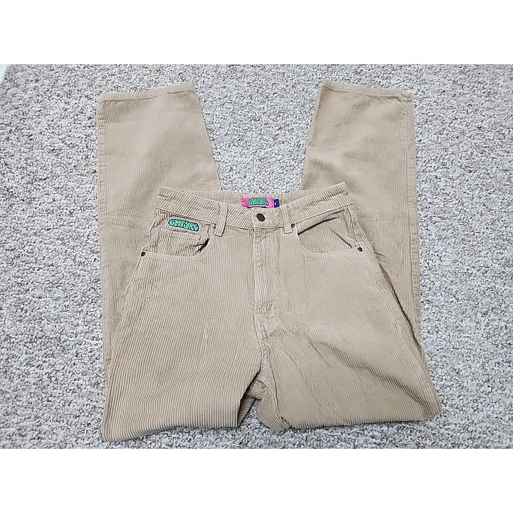 Empyre Tori Corduroy Pants Womens 4 Tan Khaki High Rise Straight Leg Skater